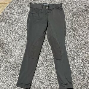 Dover Saddlery girls youth 14 grey riding equestrian pants stretch